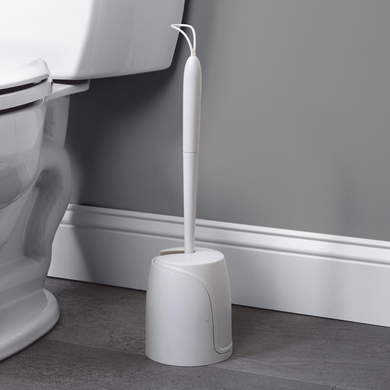 Zenna Home Toilet Bowl Brush & Holder White