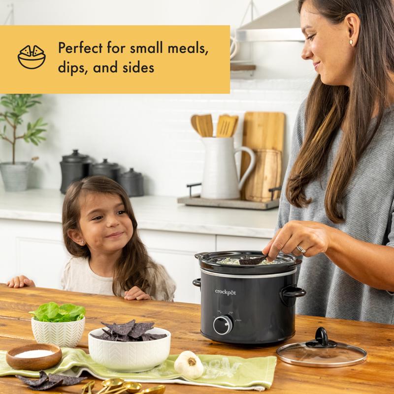 Crockpot 2 qt Black Stoneware Slow Cooker