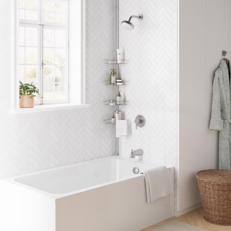 Zenna Home 97 in. H X 11.5 in. W X 8 in. L 4-Shelf Corner Shower Caddy