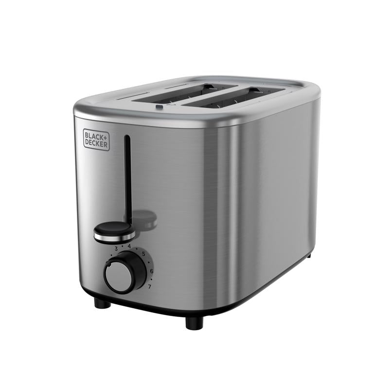 Black+Decker Stainless Steel Silver 2 slot Toaster 8.03 in. H X 7.2 in. W X 11.88 in. D
