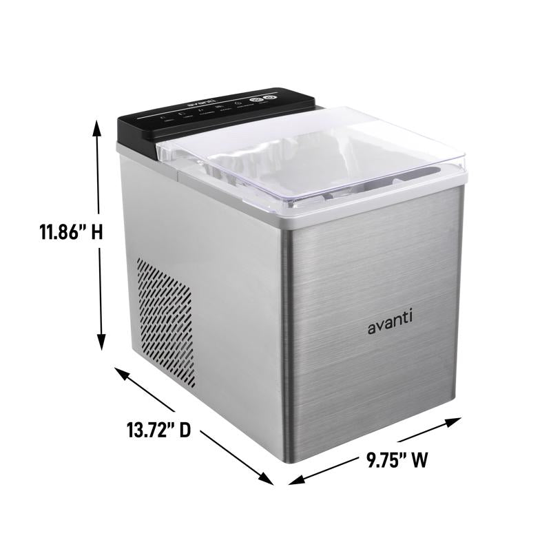 Avanti Speedy Ice Countertop Bullet 33 lb Stainless Steel Ice Maker 120 W