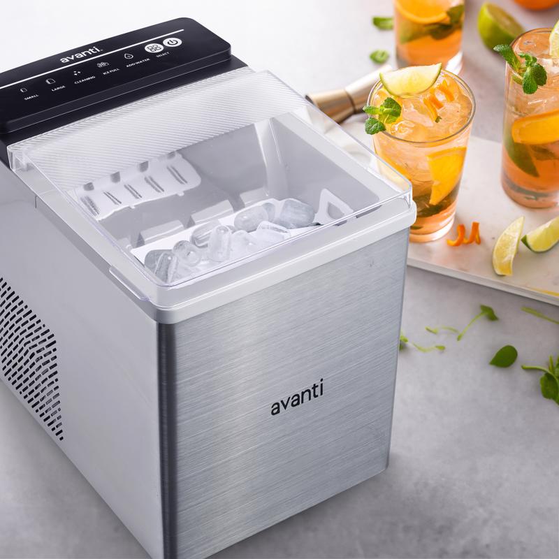 Avanti Speedy Ice Countertop Bullet 33 lb Stainless Steel Ice Maker 120 W
