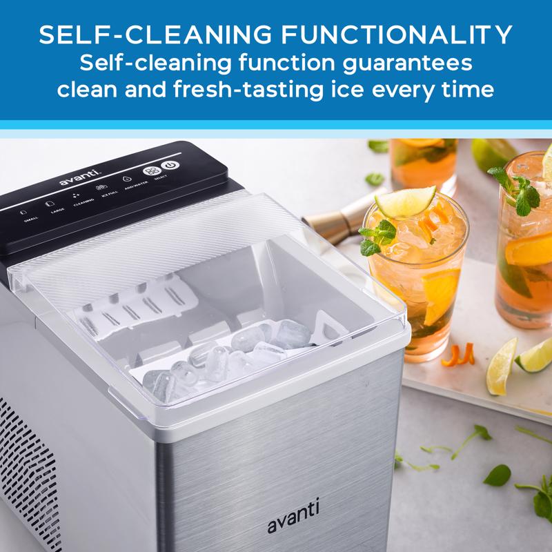 Avanti Speedy Ice Countertop Bullet 33 lb Stainless Steel Ice Maker 120 W