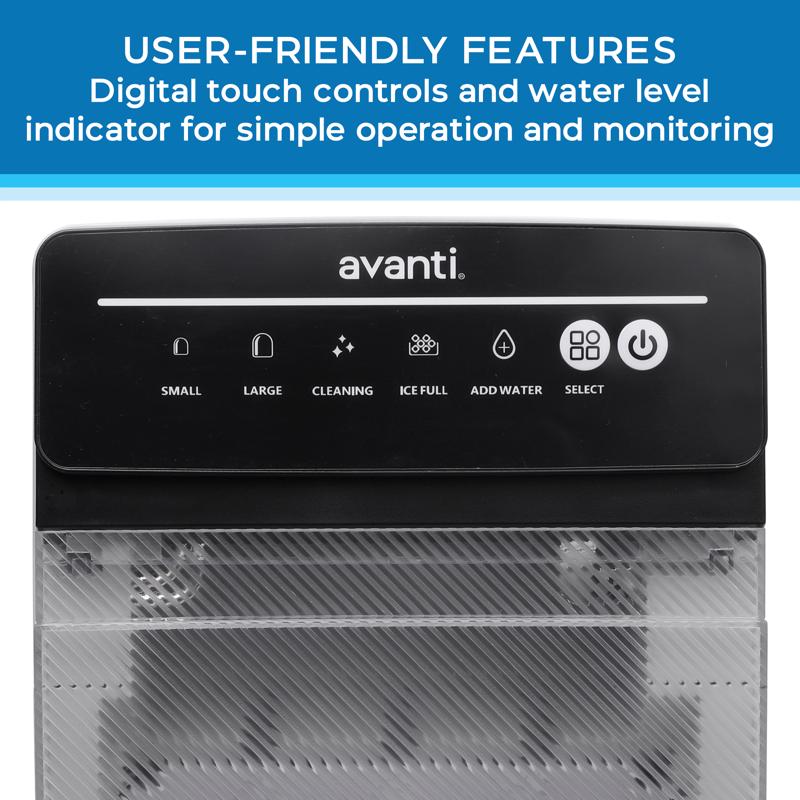 Avanti Speedy Ice Countertop Bullet 33 lb Stainless Steel Ice Maker 120 W