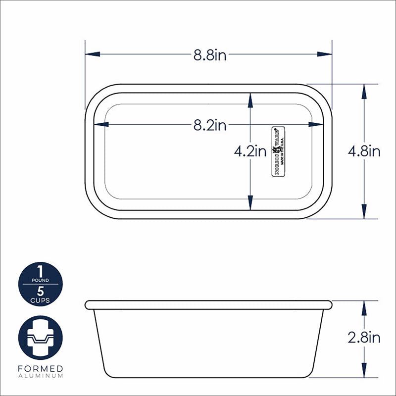 Nordic Ware 5 in. W X 9 in. L Rectangle Loaf Pan Silver