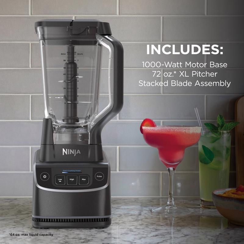 Ninja Black Plastic Blender 64 oz 3 speed