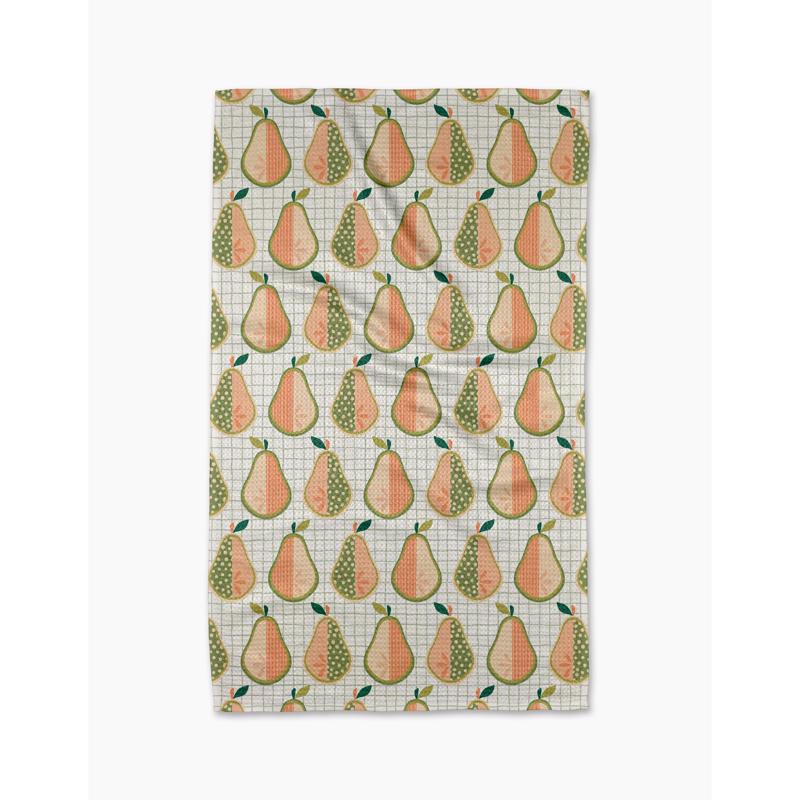Geometry Multicolor Polyester Mod Pears Kitchen Towel 1 pk