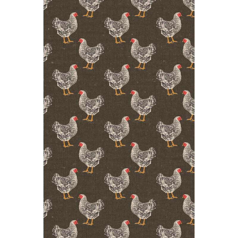 Geometry Multicolor Polyester Hen House Kitchen Towel 1 pk