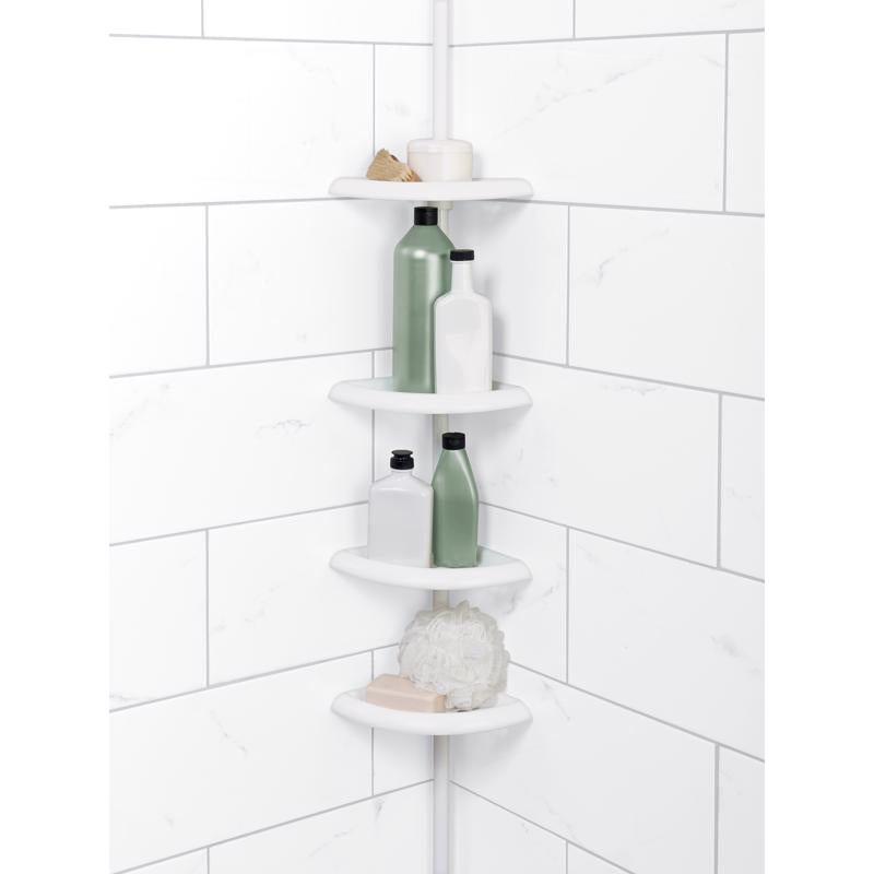 Zenna Home 97 in. H X 10.6 in. W X 7.2 in. L 4-Shelf Corner Shower Caddy