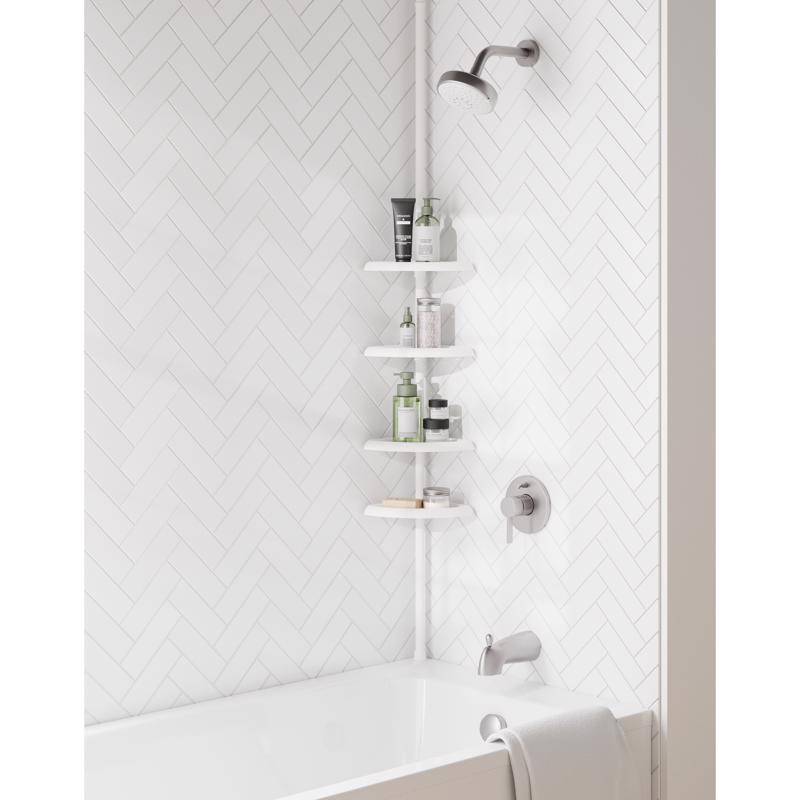 Zenna Home 97 in. H X 10.6 in. W X 7.2 in. L 4-Shelf Corner Shower Caddy