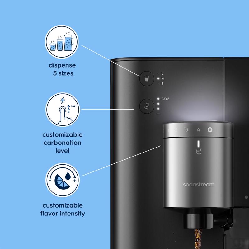 SodaStream Fountain Black 1 L Sparkling Water Maker Kit 1 pk