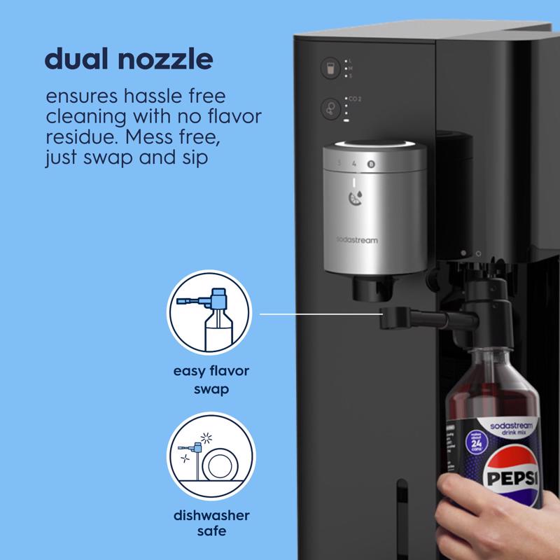 SodaStream Fountain Black 1 L Sparkling Water Maker Kit 1 pk