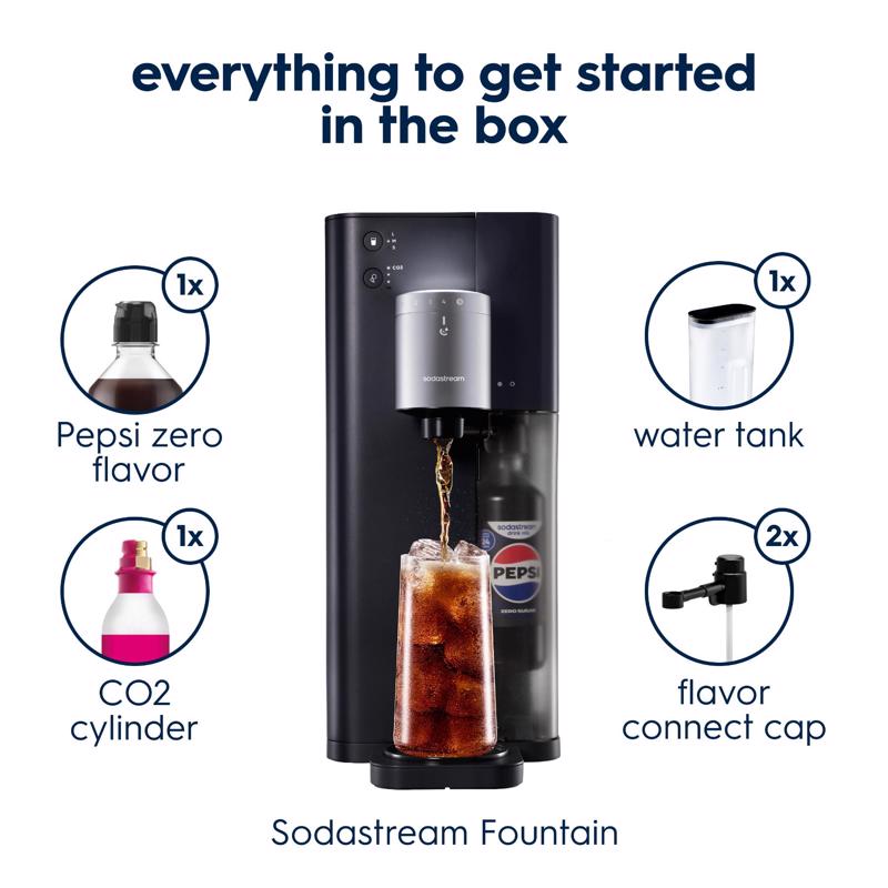 SodaStream Fountain Black 1 L Sparkling Water Maker Kit 1 pk