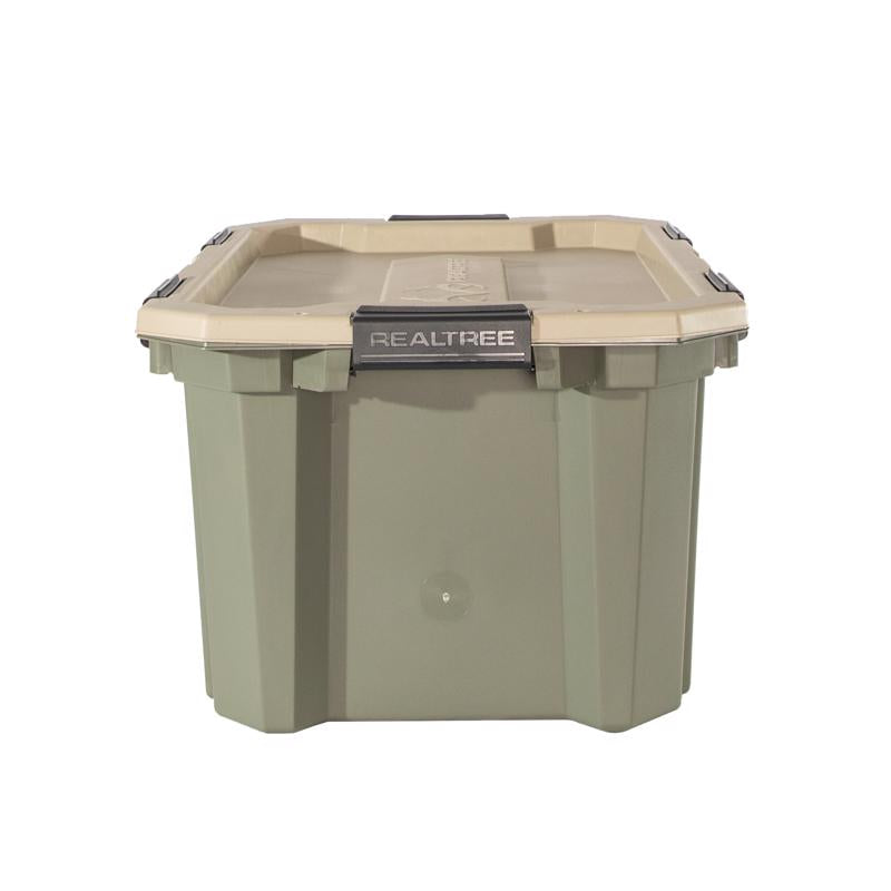RealTree 24 gal Green Storage Tote 14.7 in. H X 31 in. W X 24 in. D Stackable