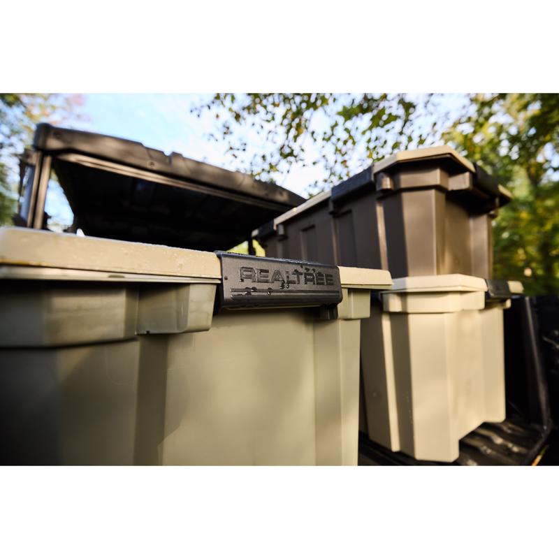 RealTree 24 gal Green Storage Tote 14.7 in. H X 31 in. W X 24 in. D Stackable