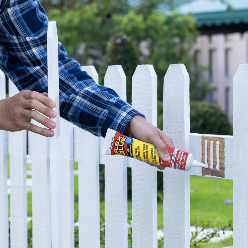 Flex Seal Family of Products Flex Glue Easy Squeeze Super Strength Rubber White Adhesive 4 fl. oz.
