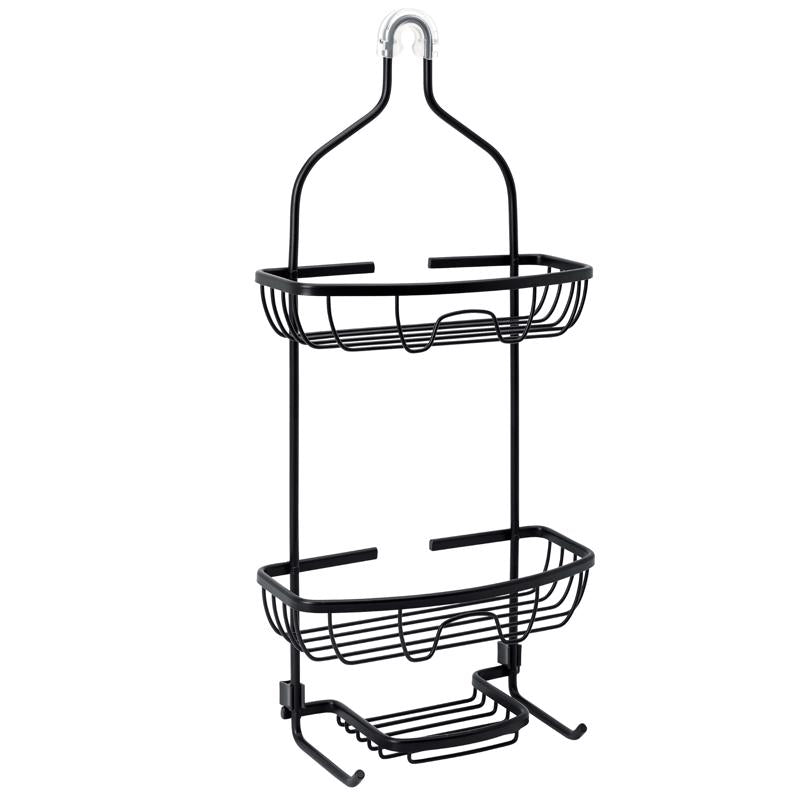 Zenna Home 24.25 in. H X 11 in. W X 4.5 in. L Matte Black Shower Caddy