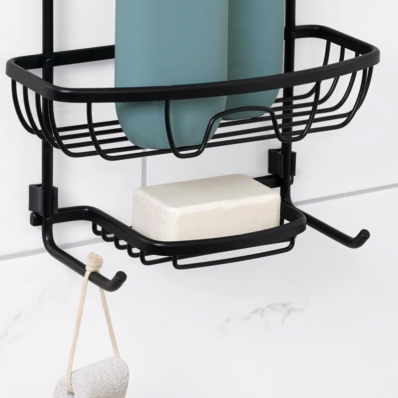 Zenna Home 24.25 in. H X 11 in. W X 4.5 in. L Matte Black Shower Caddy