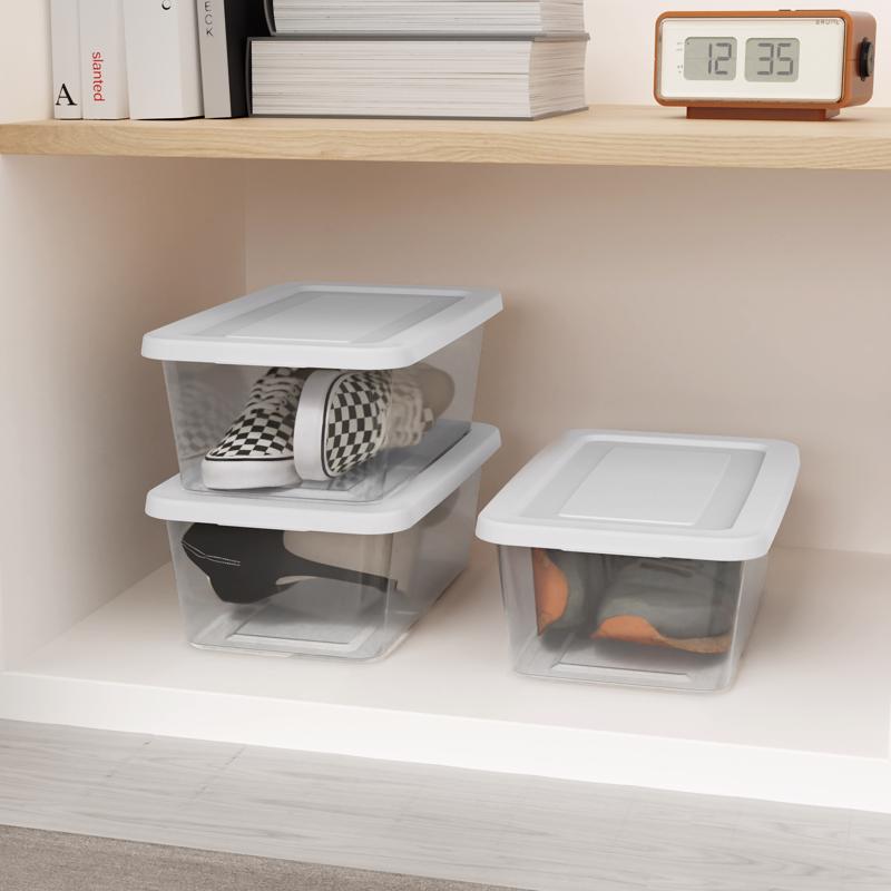 Sterilite 6 qt Clear Storage Box 4.875 in. H X 8.25 in. W X 13.625 in. D Stackable