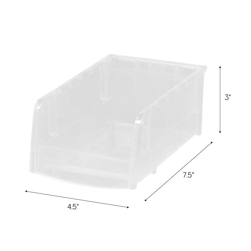 IRIS Clear Storage Bin 3 in. H X 4.5 in. W X 7.5 in. D Stackable