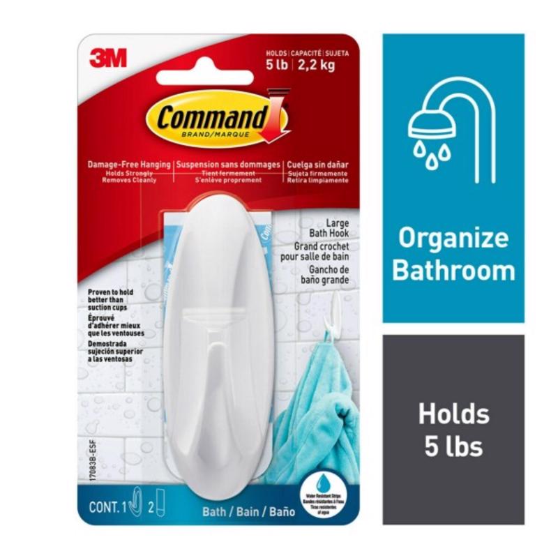 3M Command 4-1/8 in. L White Bath Hook