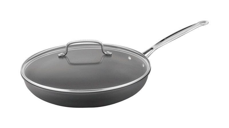 Cuisinart Chef's Classic Aluminum Skillet w/Lid 12 in. Black
