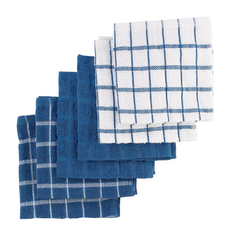 DISH CLOTH BLUE 6PK