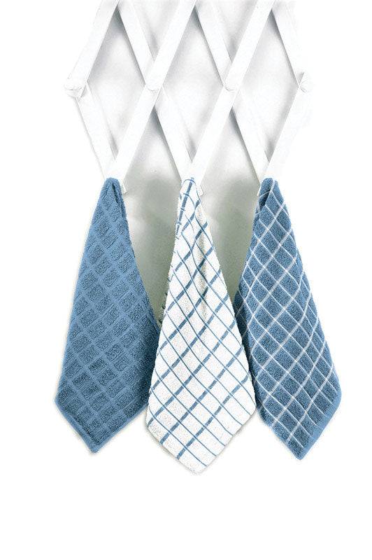 Ritz Federal Blue Cotton Check Kitchen Towel 3 pk