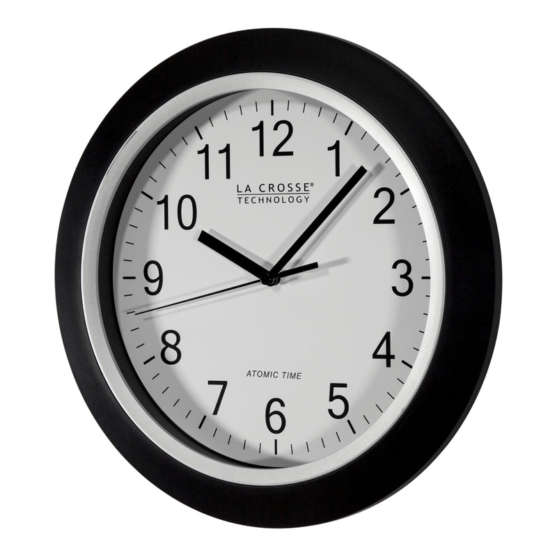 La Crosse Technology 12 in. L X 1 in. W Indoor Casual Analog Atomic Wall Clock Glass/Plastic Black/S