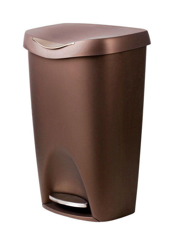 TRASH CAN STEP ON BRNZ 13GAL