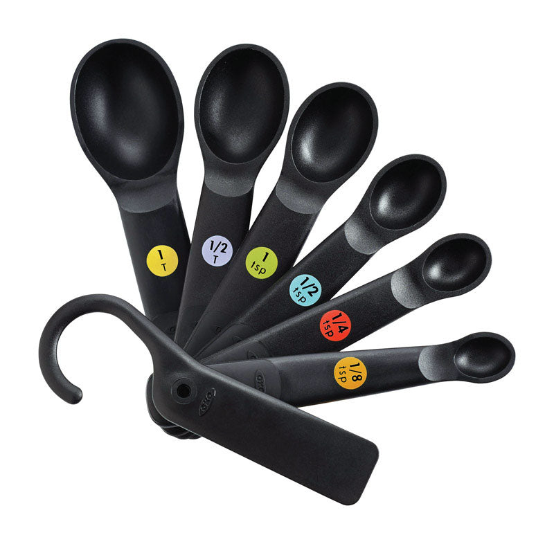 MEASURE SPOONS BLK 6PC