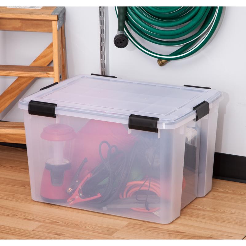 IRIS WEATHERPRO 74 qt Clear Storage Tote 14.5 in. H X 17.75 in. W X 23.6 in. D Stackable