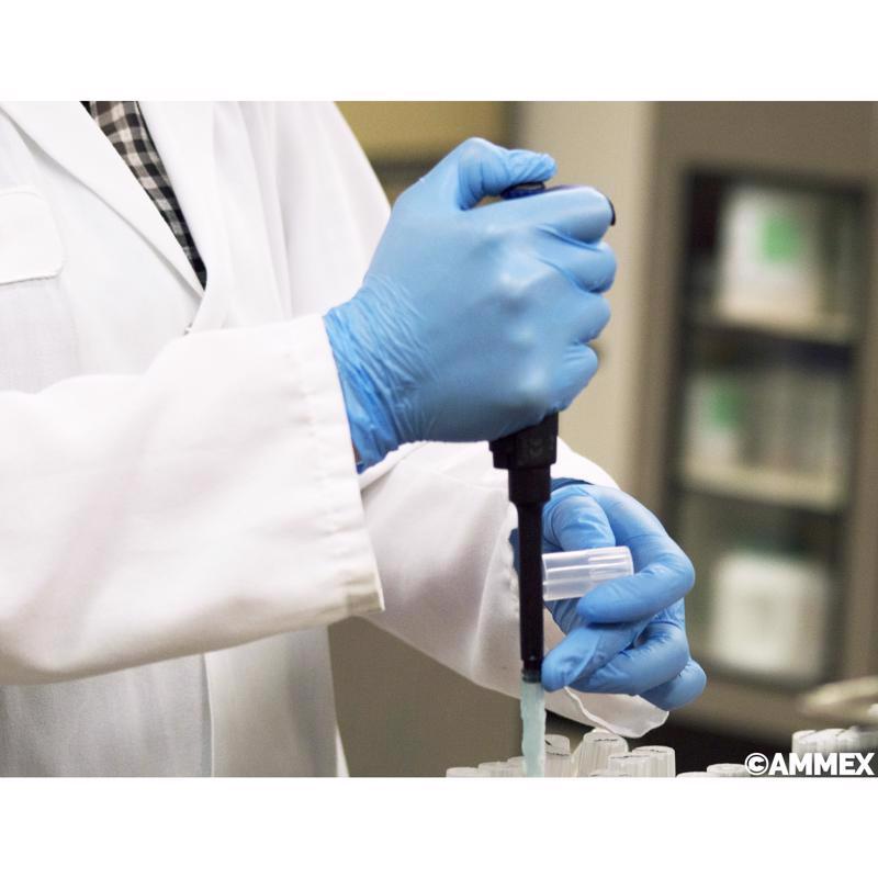 AMMEX Professional Nitrile Disposable Exam Gloves X-Large Blue Powder Free 100 pk