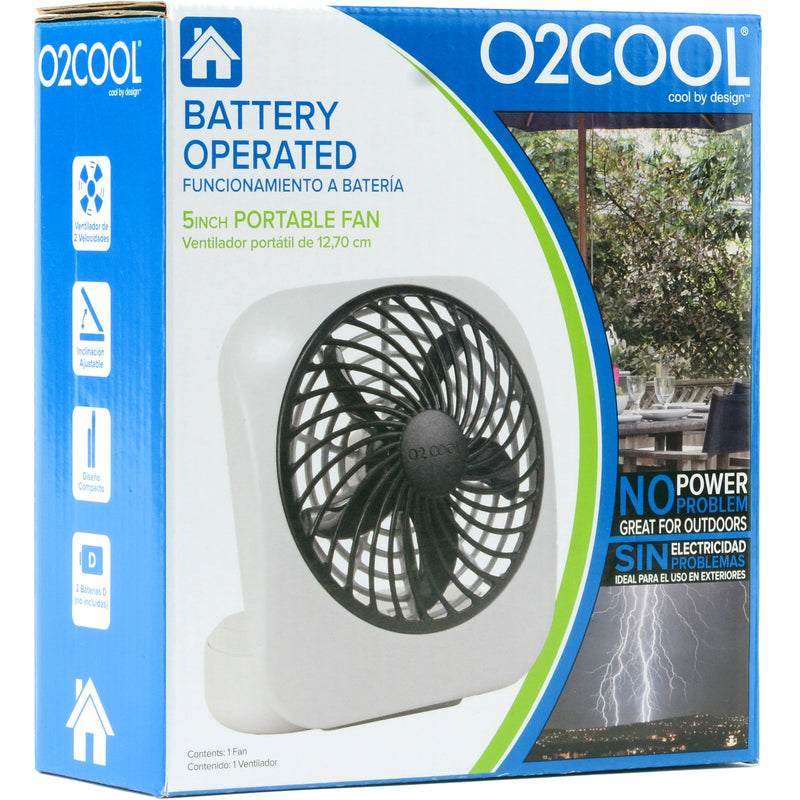 O2Cool 6.29 in. H X 5 in. D 2 speed Personal Fan