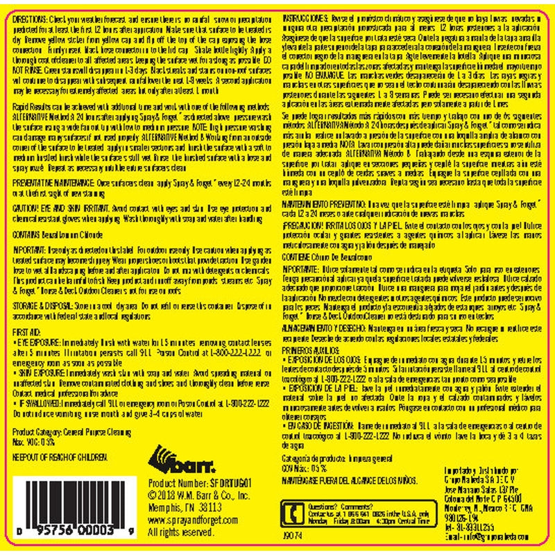 Spray & Forget House and Deck Cleaner 1 gal Liquid