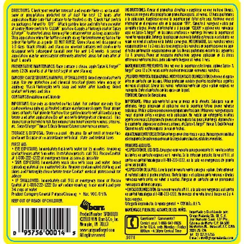 Spray & Forget House and Deck Cleaner 32 oz Liquid