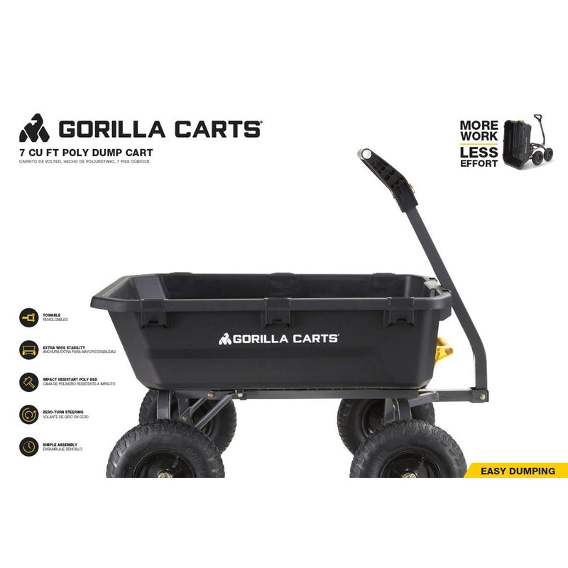 Gorilla Carts Poly Dump Cart 1200 lb. cap.