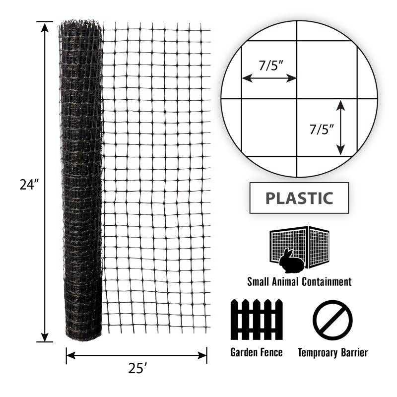 Tenax 2 ft. H X 25 ft. L Polypropylene Multi-Purpose Netting Black