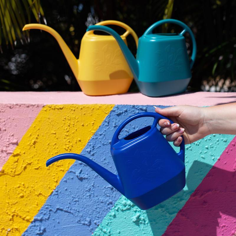 Bloem Earthly Yellow 56 oz Plastic Aqua Rite Watering Can