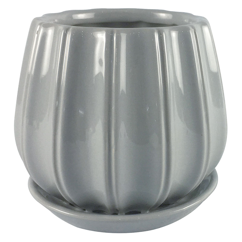 PLANTER CONTOUR GRAY 6"
