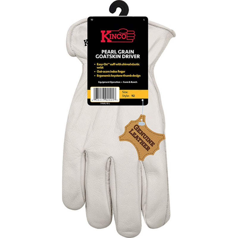 GLOVES DRVR PEARL WHT L