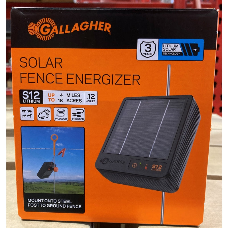 Gallagher S12 Solar-Powered Fence Energizer 4 mi. Black