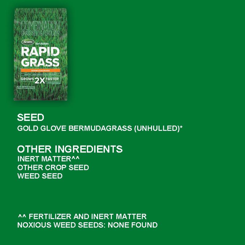 Scotts Turf Builder Rapid Grass Bermuda Grass Sun or Shade Grass Seed and Fertilizer 4 lb