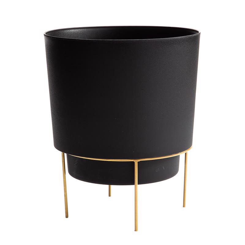 PLANTER RND PLSTC BLK 6"