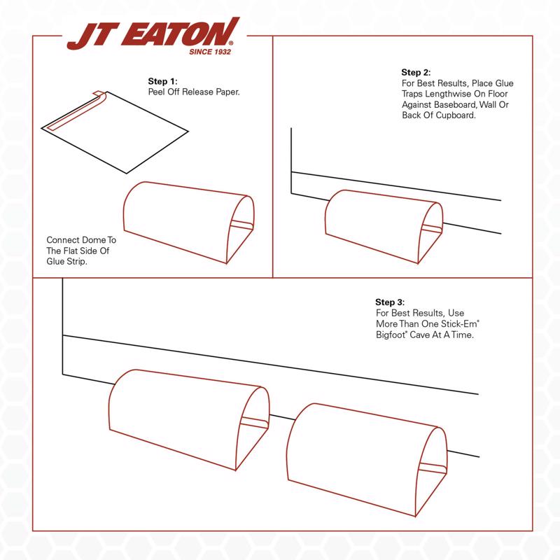JT Eaton Stick-Em Pro Series Bigfoot Extra Large Glue Board Trap For Insects/Rodents/Snakes 4 pk