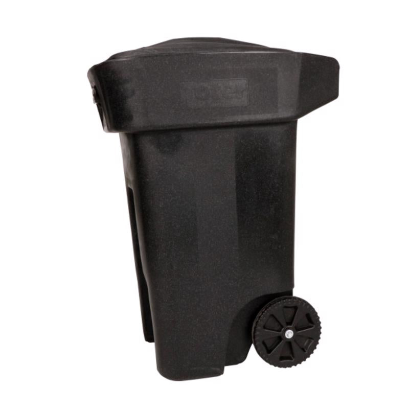 Toter Bear Tough 64 gal Black Polyethylene Wheeled Garbage Can Lid Included Animal Proof/Animal Resi