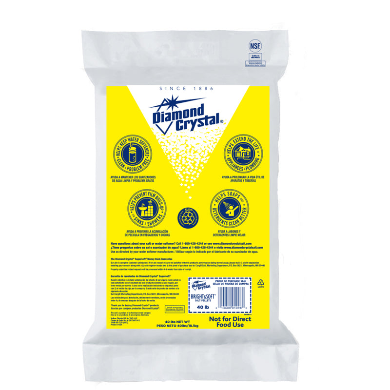 Diamond Crystal Bright & Soft Water Softener Salt Pellets 40 lb