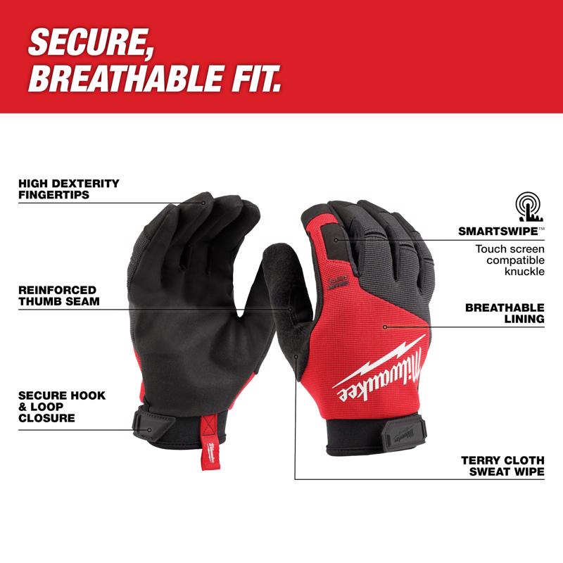 Milwaukee Unisex Work Gloves Black/Red L 1 pk