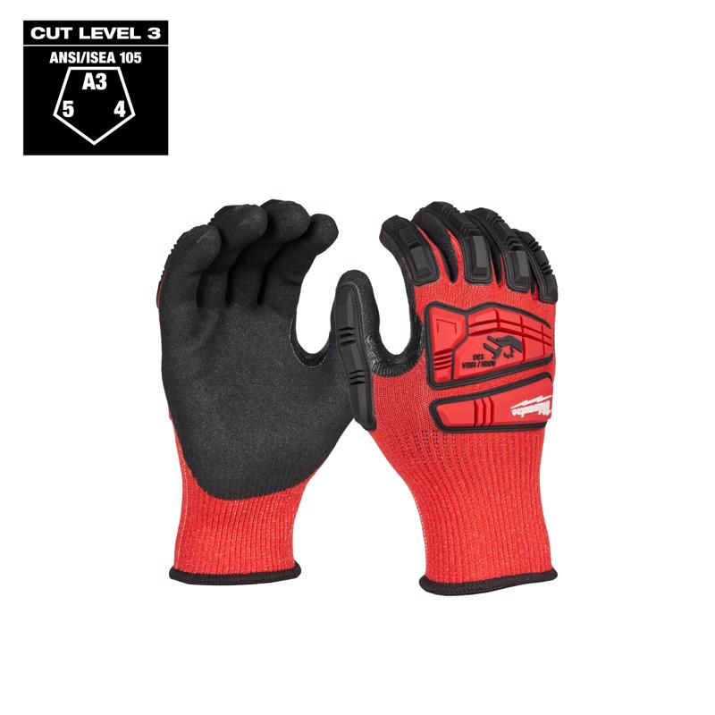 Milwaukee Smartswipe Men's Outdoor Dipped Gloves Black/Red L 1 each