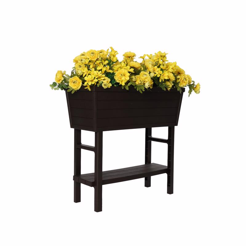 Polymer Outdoor Products 31.12 in. H PP Plastic Elevated Garden Box Brown